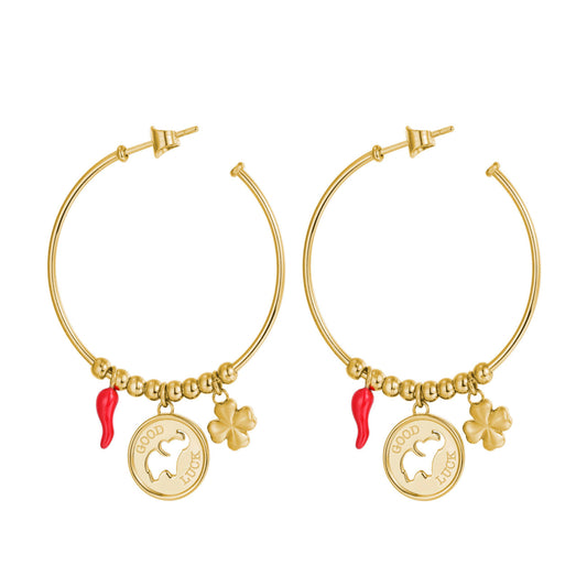 Chakra Elephant Earrings (Gold) | Brosway Italia | Luby 