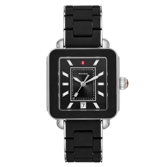 Deco Sport Black Wrapped Silicone Watch | Michele | Luby 