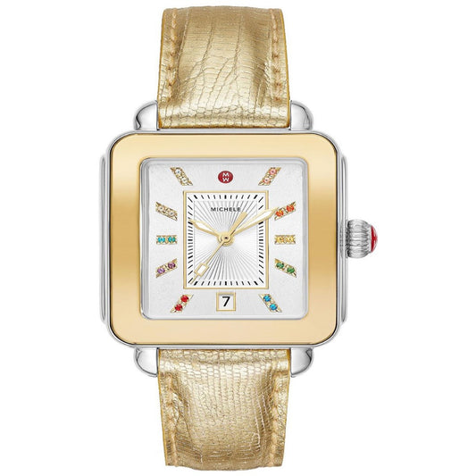 Deco Sport Two-Tone Yellow Gold Lizard Watch | Michele | Luby 