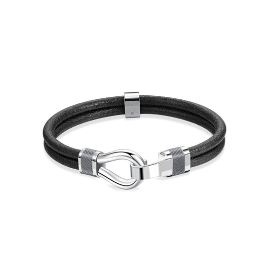 Clint Leather Bracelet (Black) | Brosway Italia | Luby 