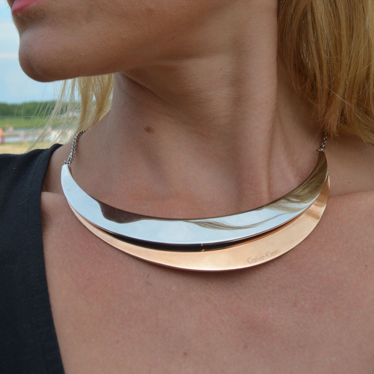 BREATHE TWO TONE NECKLACE | Calvin Klein | Luby 