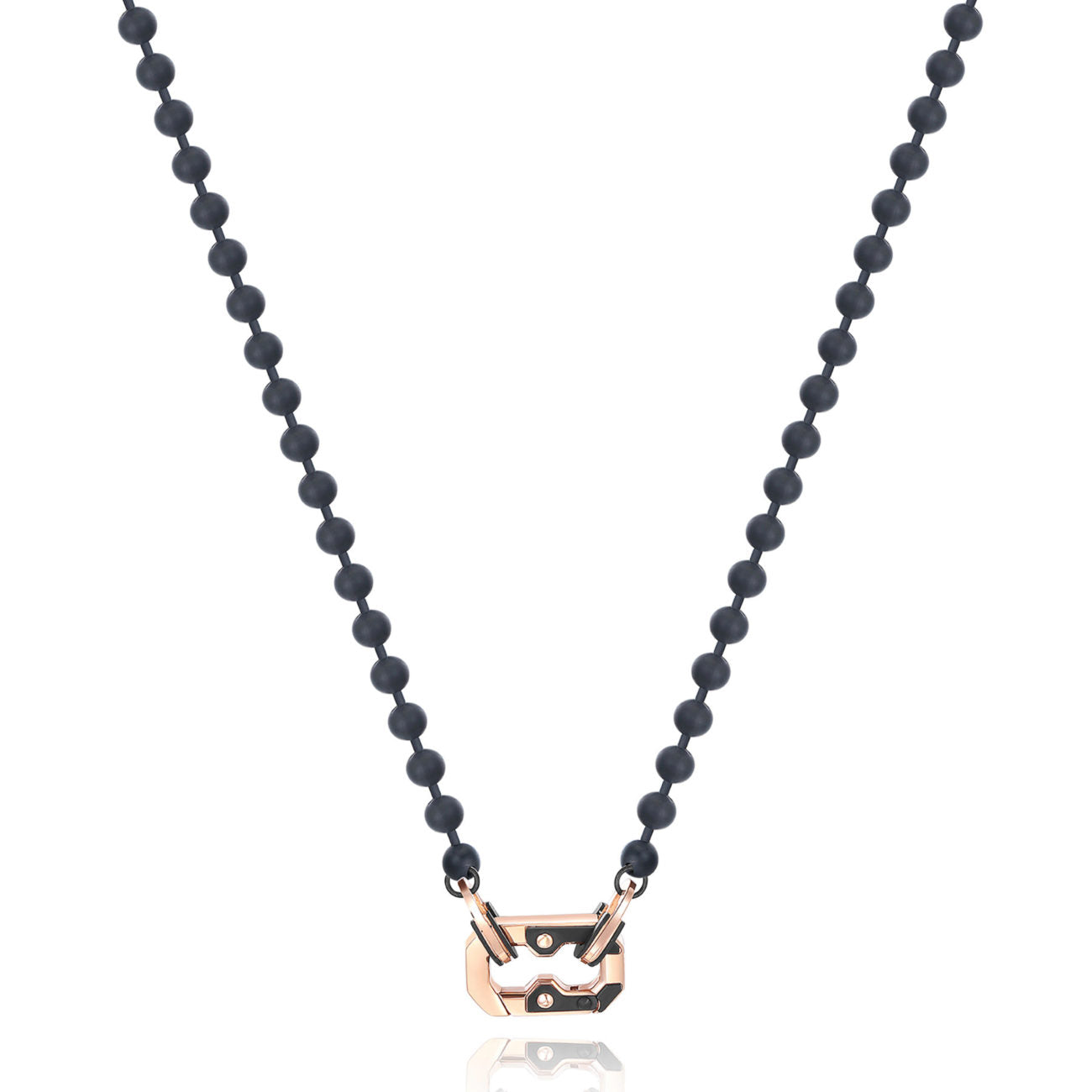 K2 Steel Beads Necklace (Black) | Brosway Italia | Luby 