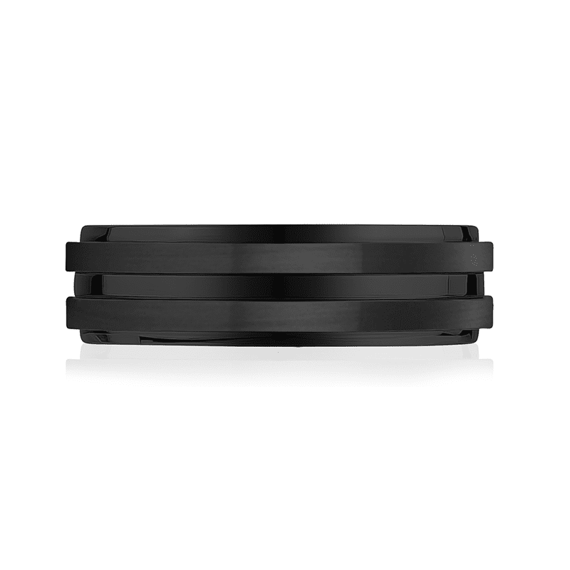 Stainless-Steel Double Striped Wedding Band Ring | ARZ Steel | Luby 