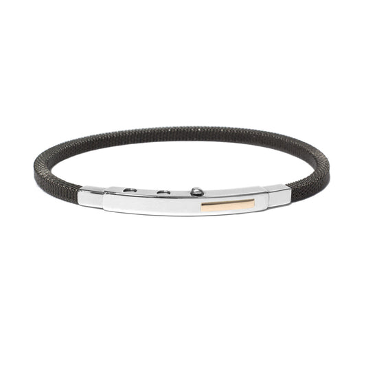 Borsari Charcoal Gray Thin Steel Bangle | BORSARI | Luby 