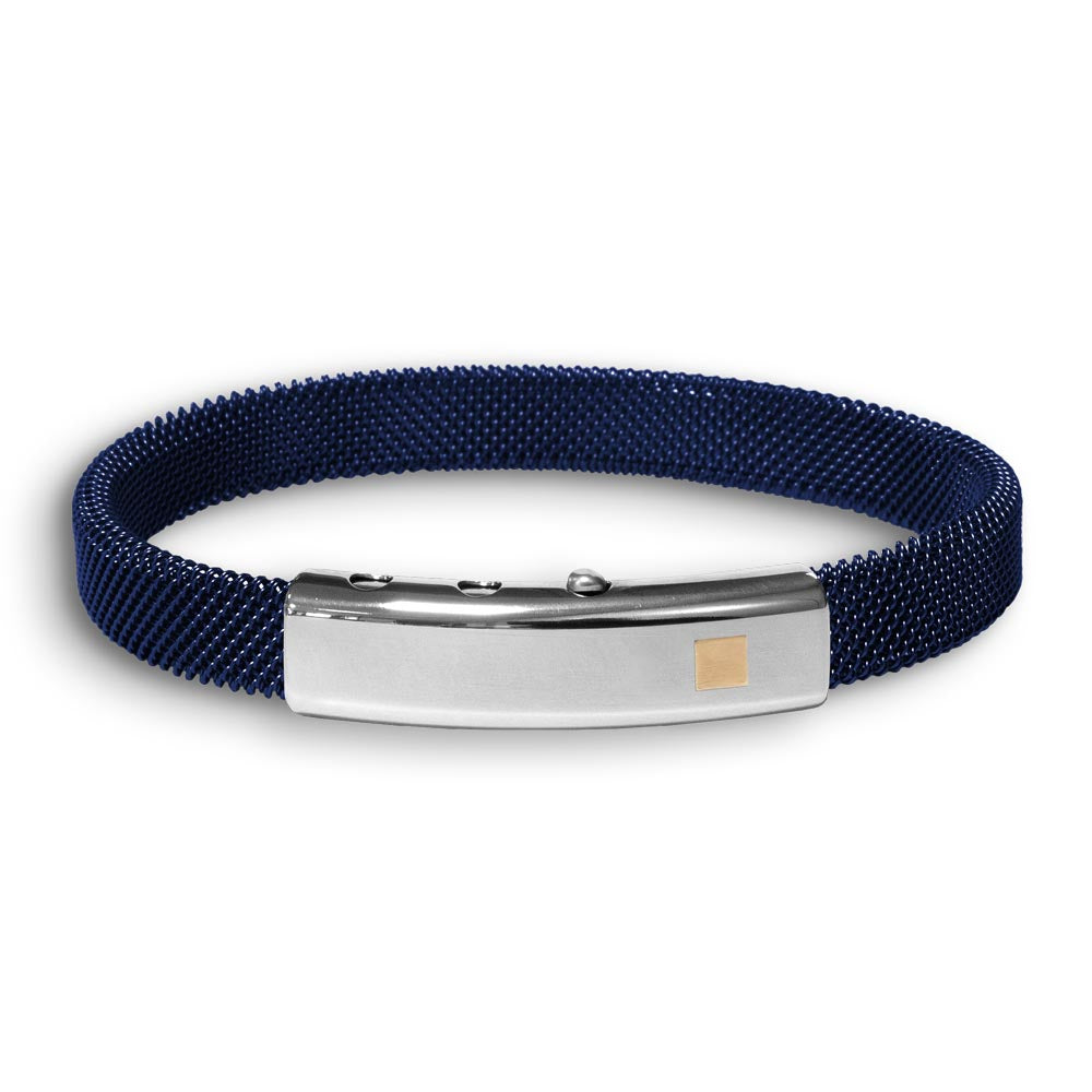 BLU STEEL BANGLE/18KT ROSE GOLD SQUARE ELEMENT | BORSARI | Luby 