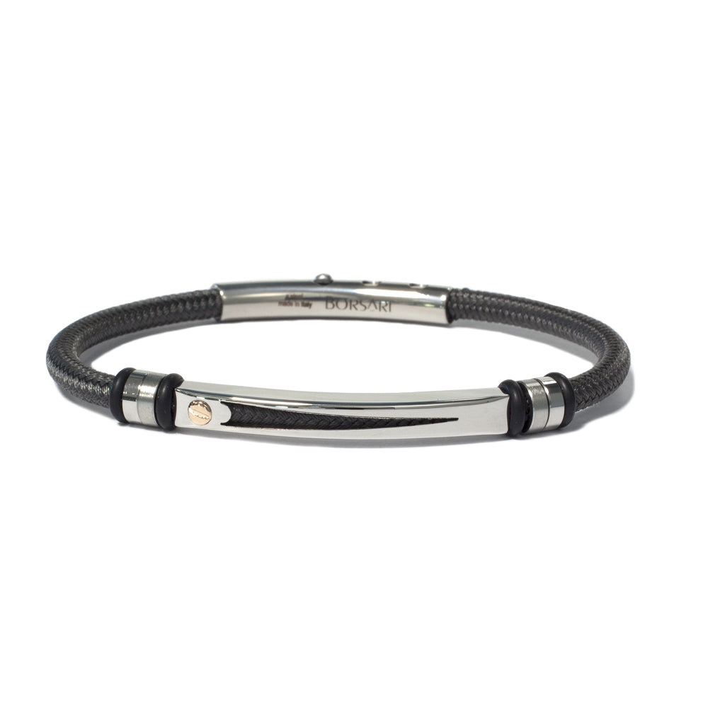 Polyester Bracelet with Rose-Gold Screw | BORSARI | Luby 