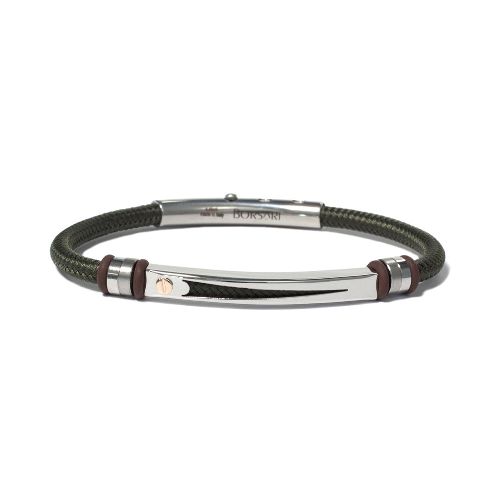 Polyester Bracelet with Rose-Gold Screw | BORSARI | Luby 