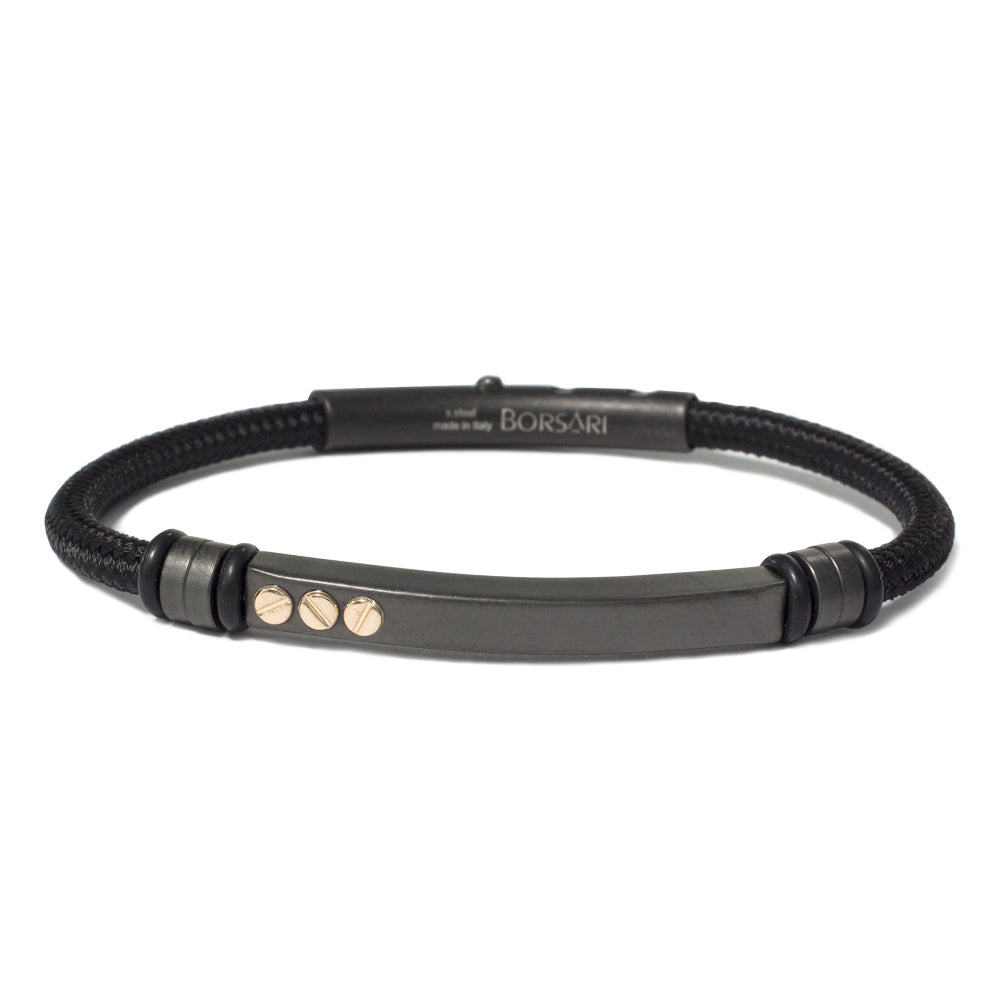 Polyester Bracelet with 3 Rose-Gold Screws | BORSARI | Luby 