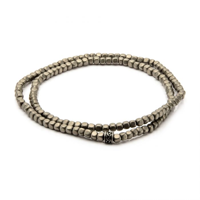 Grey Hematite Stone Bead Bracelet | Inox | Luby 