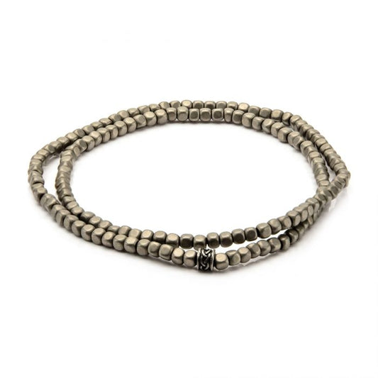 Grey Hematite Stone Bead Bracelet | Inox | Luby 
