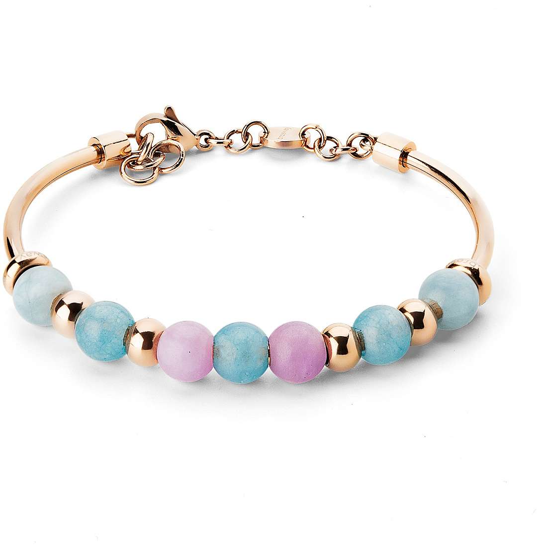 Très Jolie Jade & Aquamarine Stones Bracelet (Rose Gold) | Brosway Italia | Luby 