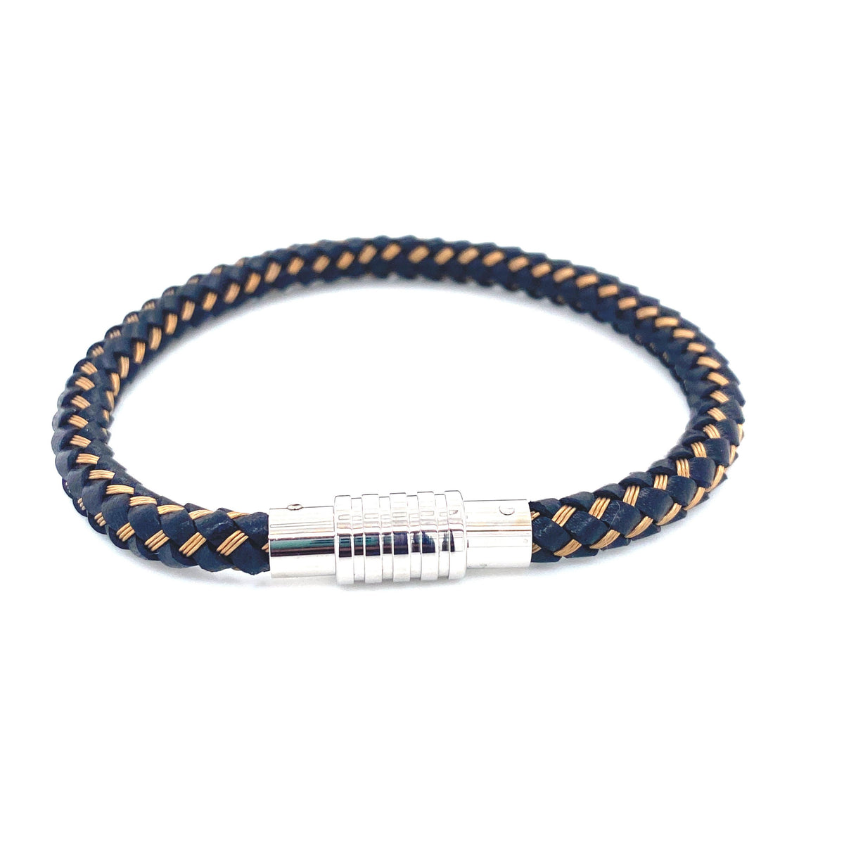 Braided Leather and Steel Bracelet | Kermar | Luby 
