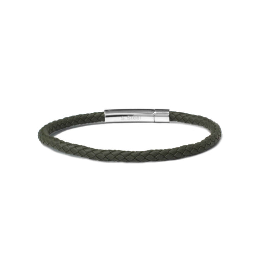 Bracelet with Brown Rubber and Natural Steel Closure | BORSARI | Luby 