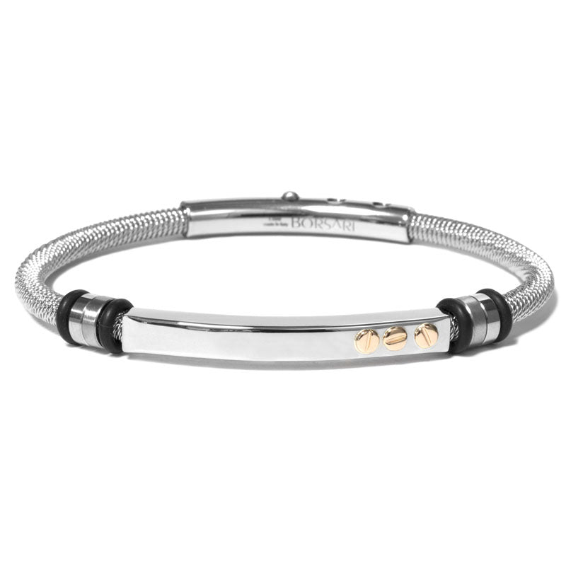 Stainless-Steel Bracelet with 3 Rose-Gold Screws | BORSARI | Luby 