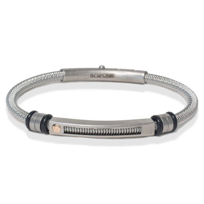 AUDACE NAUTICO Stainless-Steel Bracelet with Rose-Gold Screw | BORSARI | Luby 