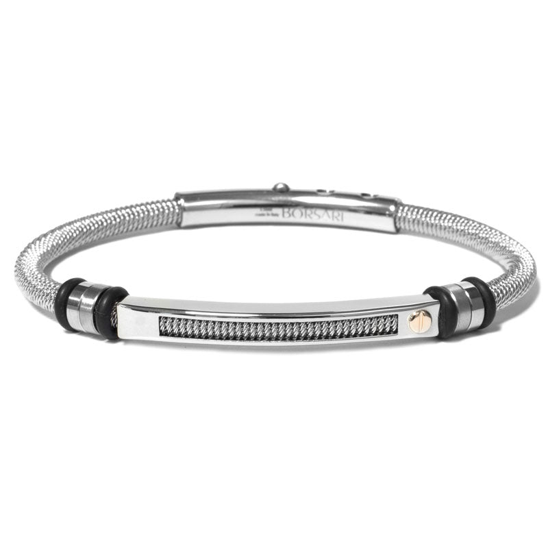 AUDACE NAUTICO Stainless-Steel Bracelet with Rose-Gold Screw | BORSARI | Luby 