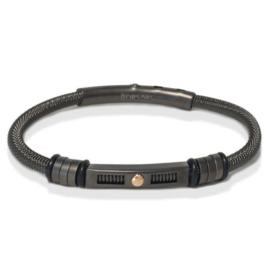 Acciaio Black Stainless Steel Bangle | BORSARI | Luby 