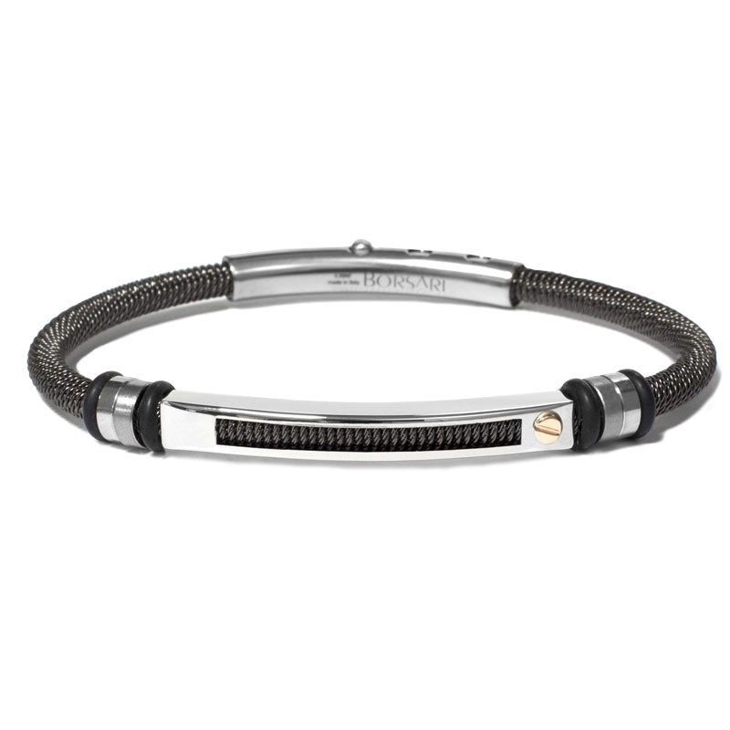 AUDACE NAUTICO Stainless-Steel Bracelet with Rose-Gold Screw | BORSARI | Luby 