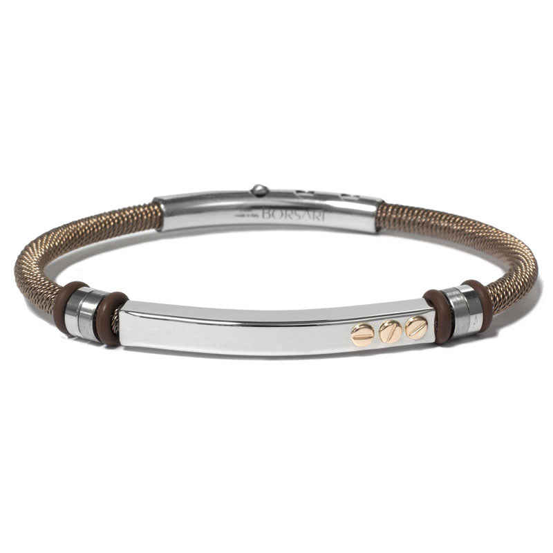 Stainless-Steel Bracelet with 3 Rose-Gold Screws | BORSARI | Luby 