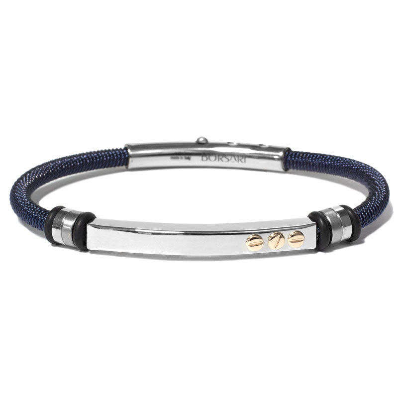 Stainless-Steel Bracelet with 3 Rose-Gold Screws | BORSARI | Luby 