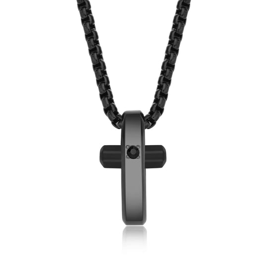 Crux Matte Black Cross Necklace | Brosway Italia | Luby 