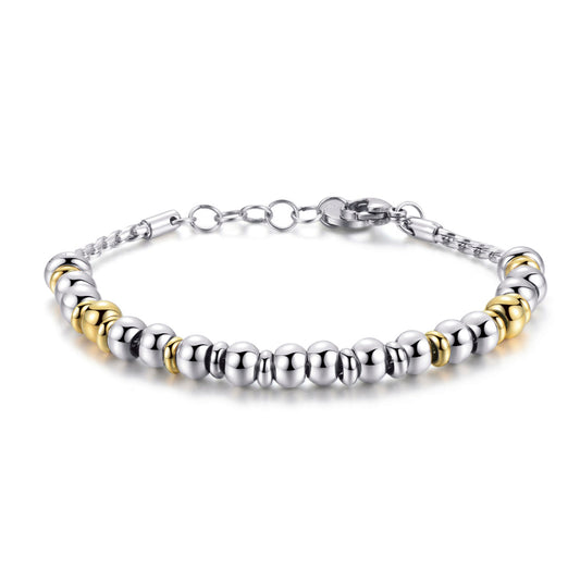 Très Jolie Steel Beads Bracelet (Silver/Gold) | Brosway Italia | Luby 