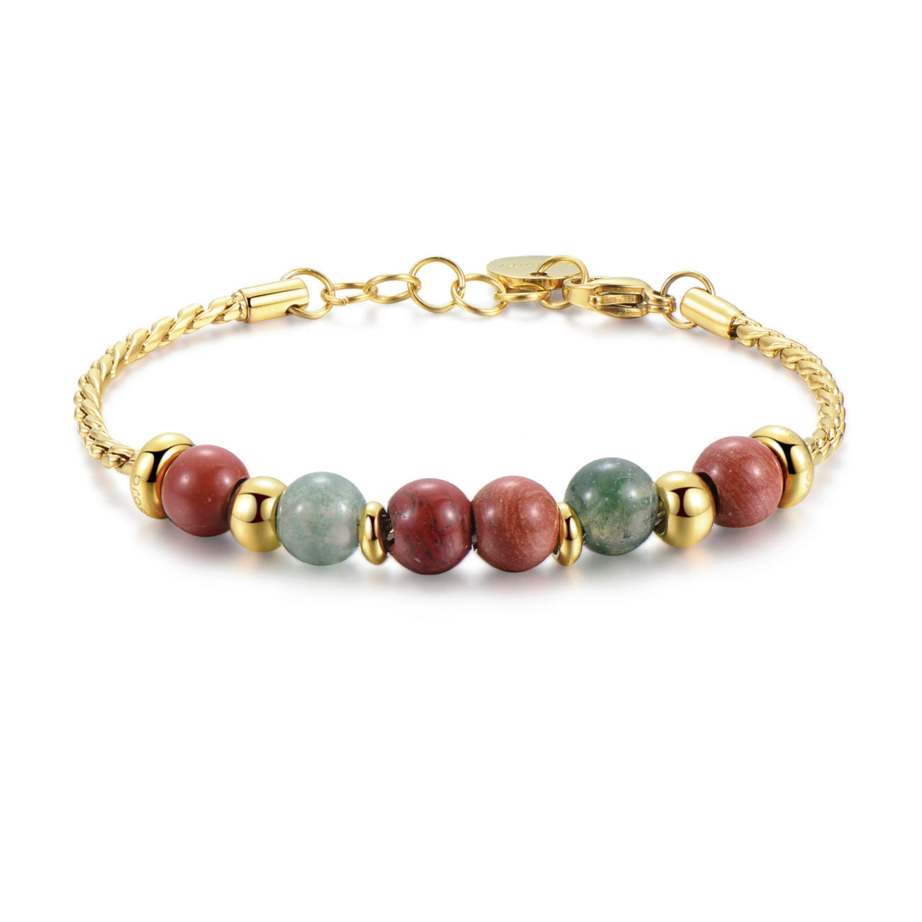 Très Jolie Agate and Red Jasper Stones Bracelet (Gold) | Brosway Italia | Luby 