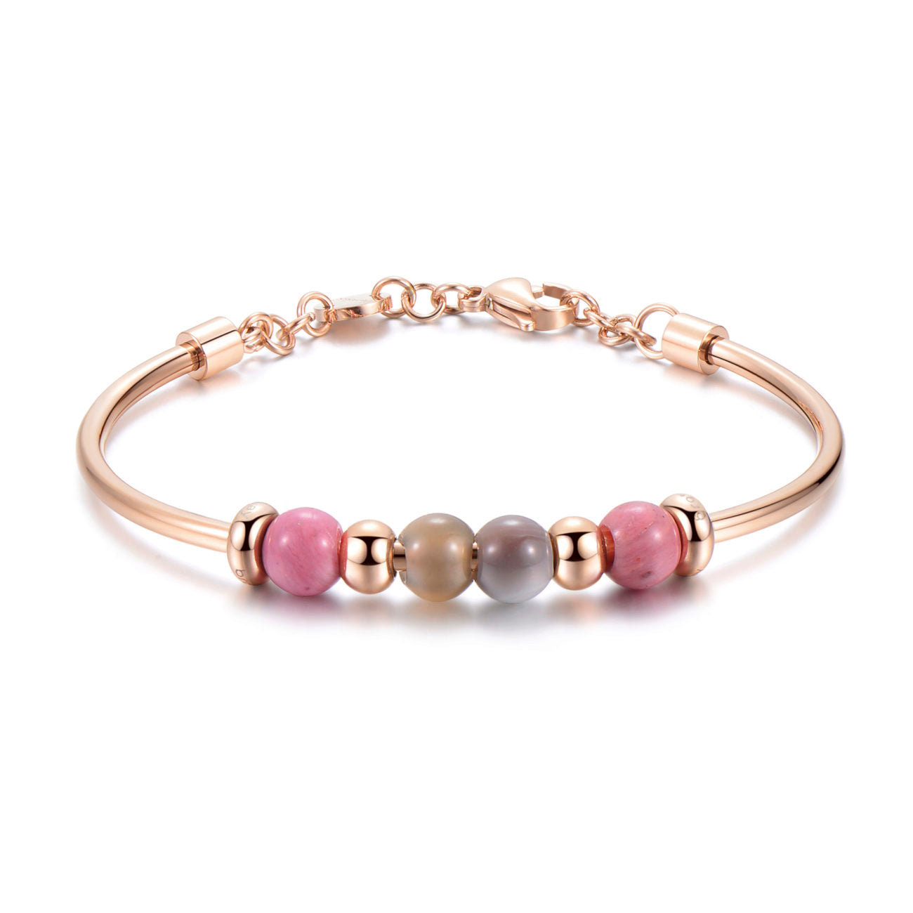 Très Jolie Agate and Rhodonite Stones Bracelet (Rose-Gold) | Brosway Italia | Luby 