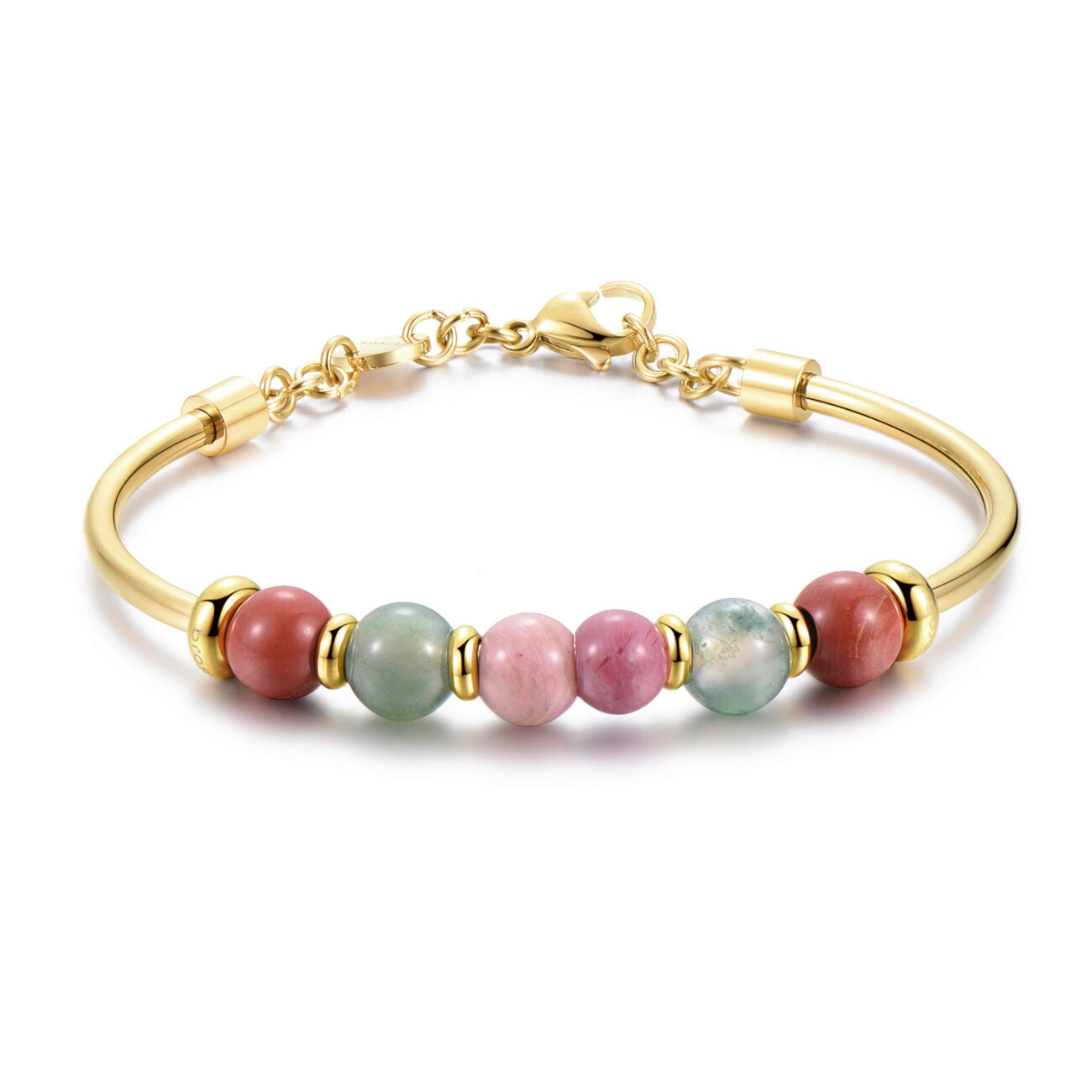 Très Jolie Agate, Rhodonite and Red Jasper Stones Bracelet (Gold) | Brosway Italia | Luby 