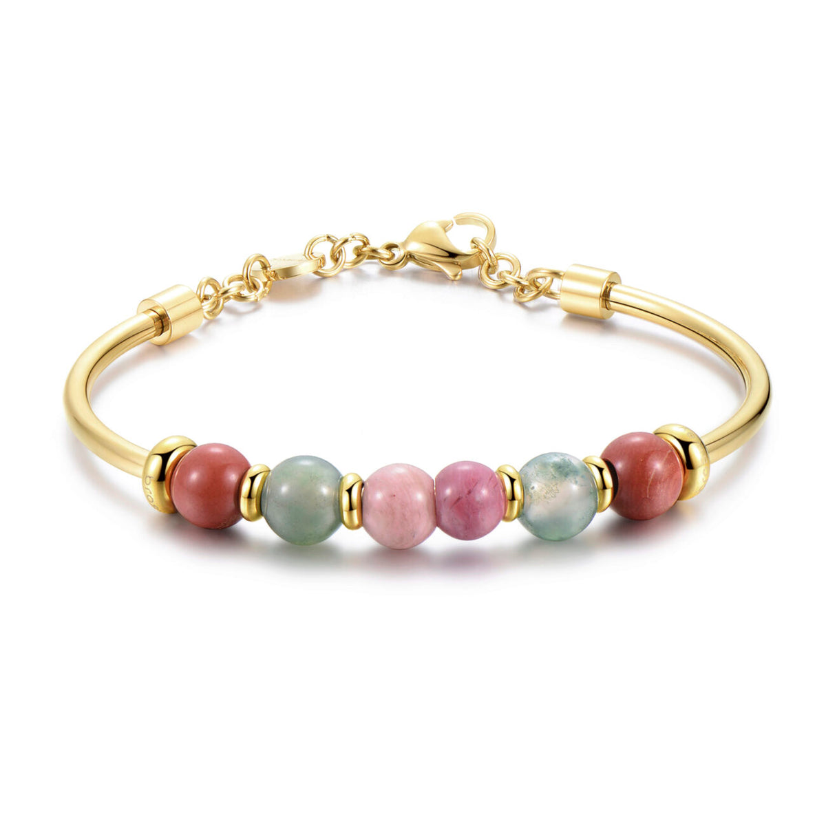 Très Jolie Agate, Rhodonite and Red Jasper Stones Bracelet (Gold) | Brosway Italia | Luby 