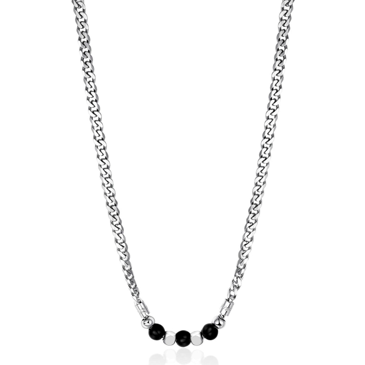 TJ Man Onyx Stones Necklace (Silver/Black) | Brosway Italia | Luby 