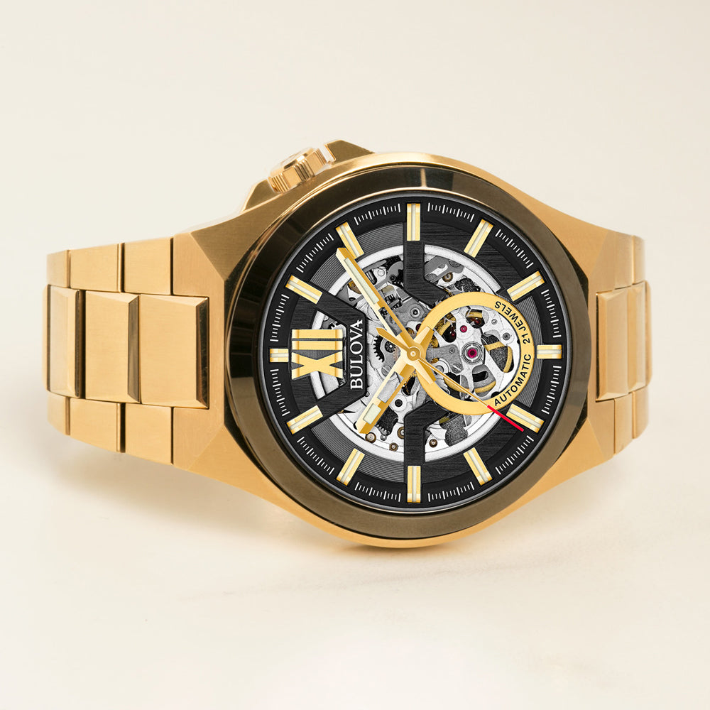 Mens Classic Black & Gold Watch | Bulova | Luby 