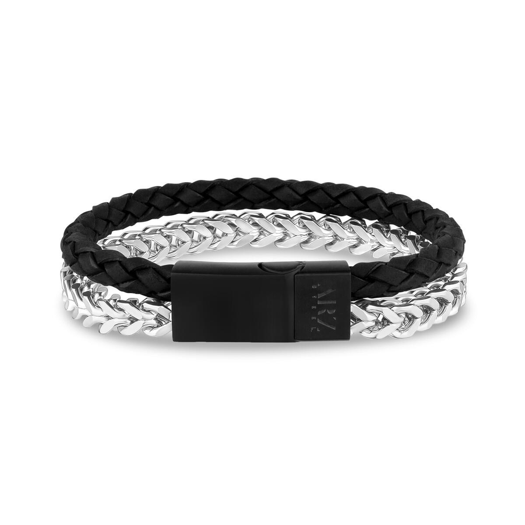 Leather + Franco Link Bracelet | ARZ Steel | Luby 