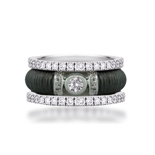 Silver-Black Ring Set With CZ | Cresber | Luby 