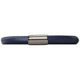 Blue Single Wrap Leather Bracelet (Silver/Blue)