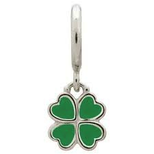 Encanto de trébol verde (plata/verde)