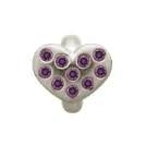 Amethyst Heart of Love Charm (Silver/Purple)