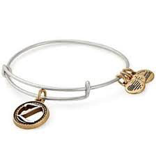 Two-Tone Letter Z Charm Bangle Bracelet (Silver/Gold) | Alex and Ani | Luby 