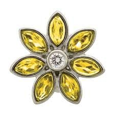 Big Citrine Flower Charm (Silver/Yellow) | Endless Jewelry | Luby 