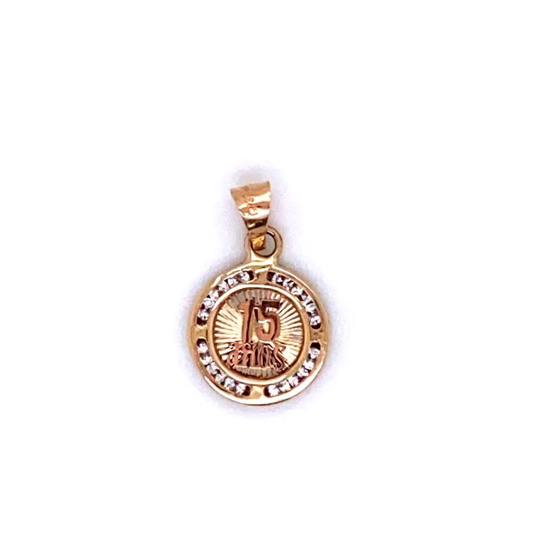 Fifteen Years Tri-Color 14k Gold Pendant | Luby Gold Collection | Luby 
