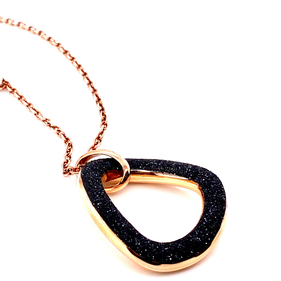 Collar con colgante de lágrima Dust of Dreams (oro rosa)