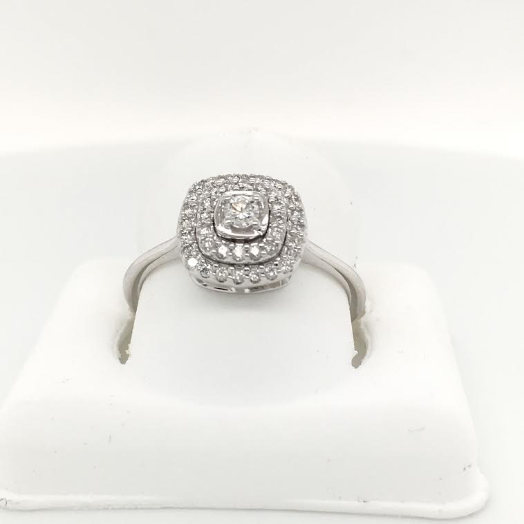 SQUARE DIAMOND RING 14K GOLD | Luby Diamond Collection | Luby 