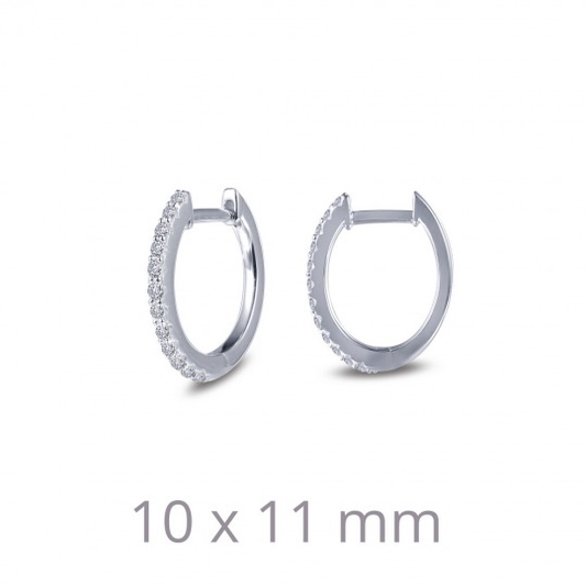 Dainty Oval Huggie Hoop Earrings | LAFONN | Luby 