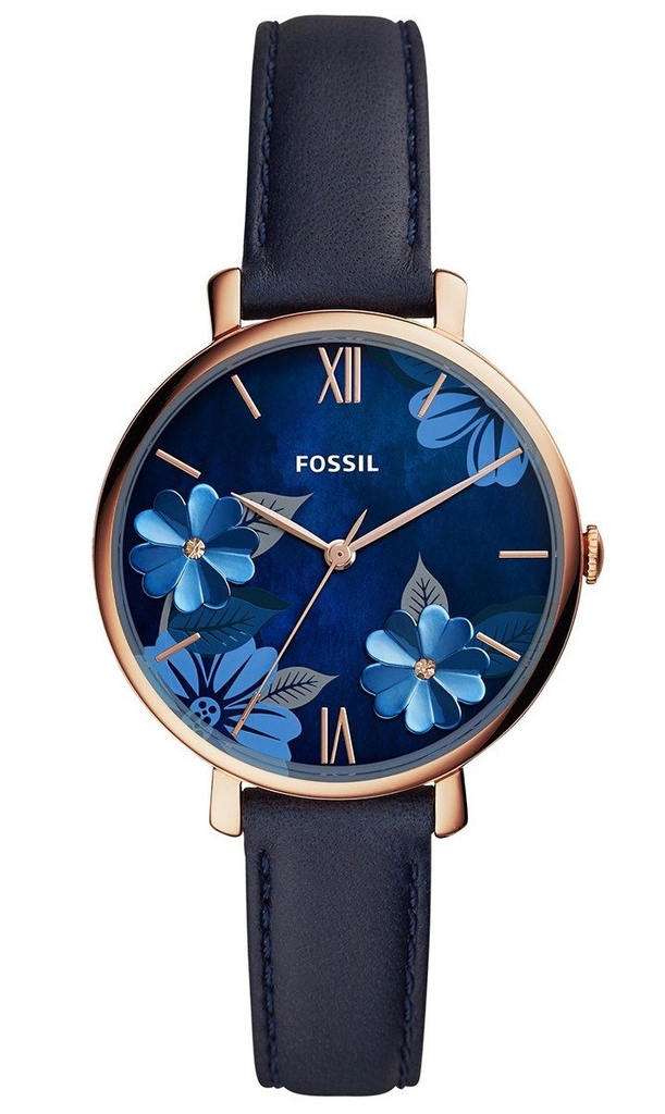 Ladies Jacqueline Watch (Blue/Rose-Gold) | Fossil | Luby 