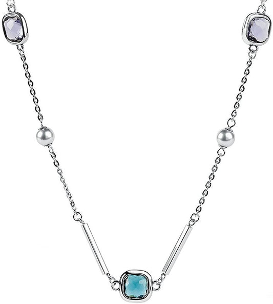 Catherine Pearl and Crystals Steel Necklace (Silver) | Brosway Italia | Luby 