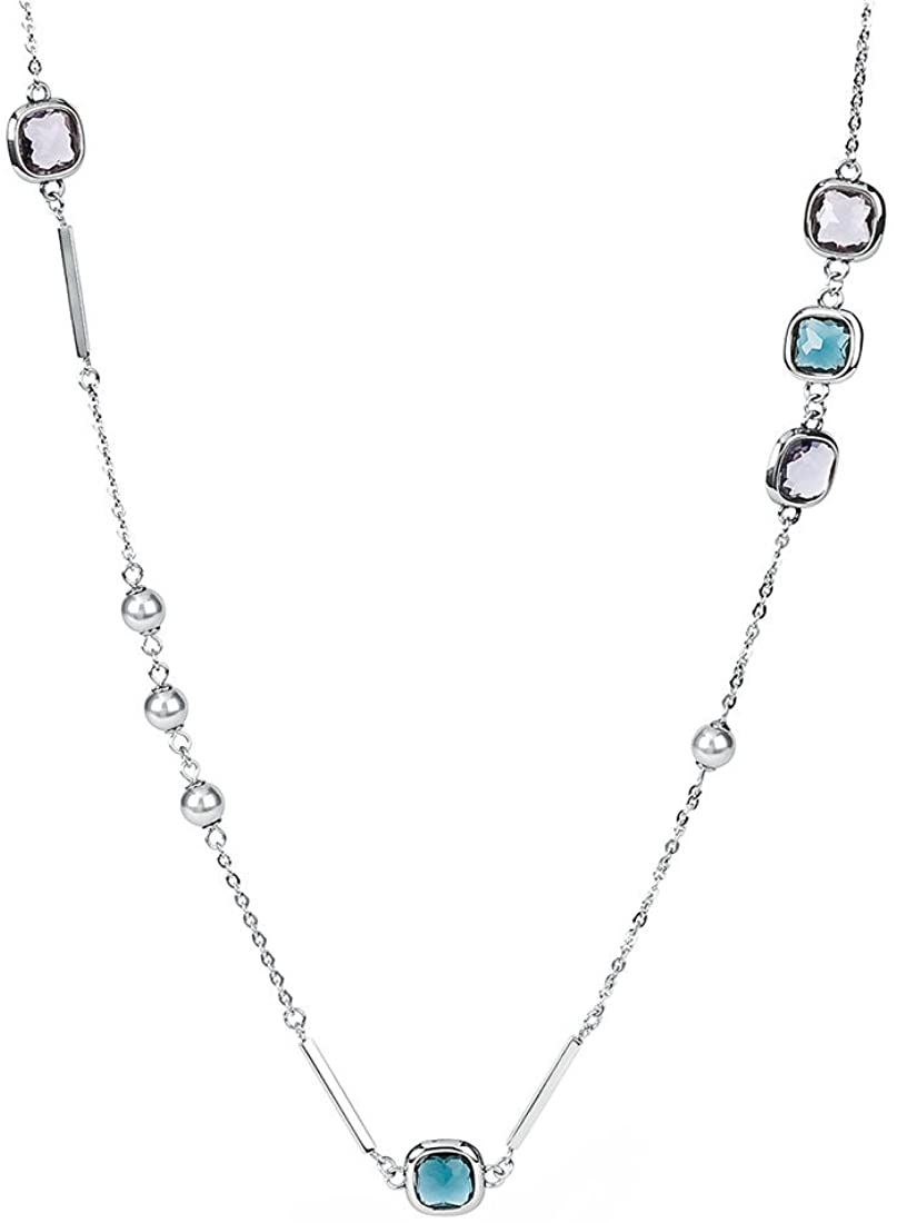 Catherine Pearl and Crystals Steel Necklace (Silver) | Brosway Italia | Luby 