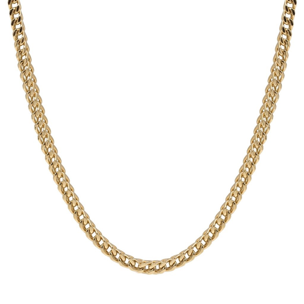 Gold Steel Franco Link Necklace 24” | ARZ Steel | Luby 