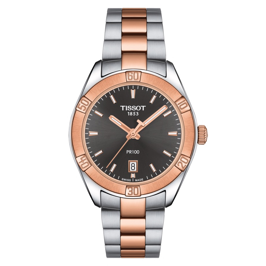 PR 100 Sport Chic (Silver-Rose Gold) | Tissot | Luby 