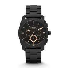 Machine Mid-Size Chronograph Watch (Black) | Fossil | Luby 