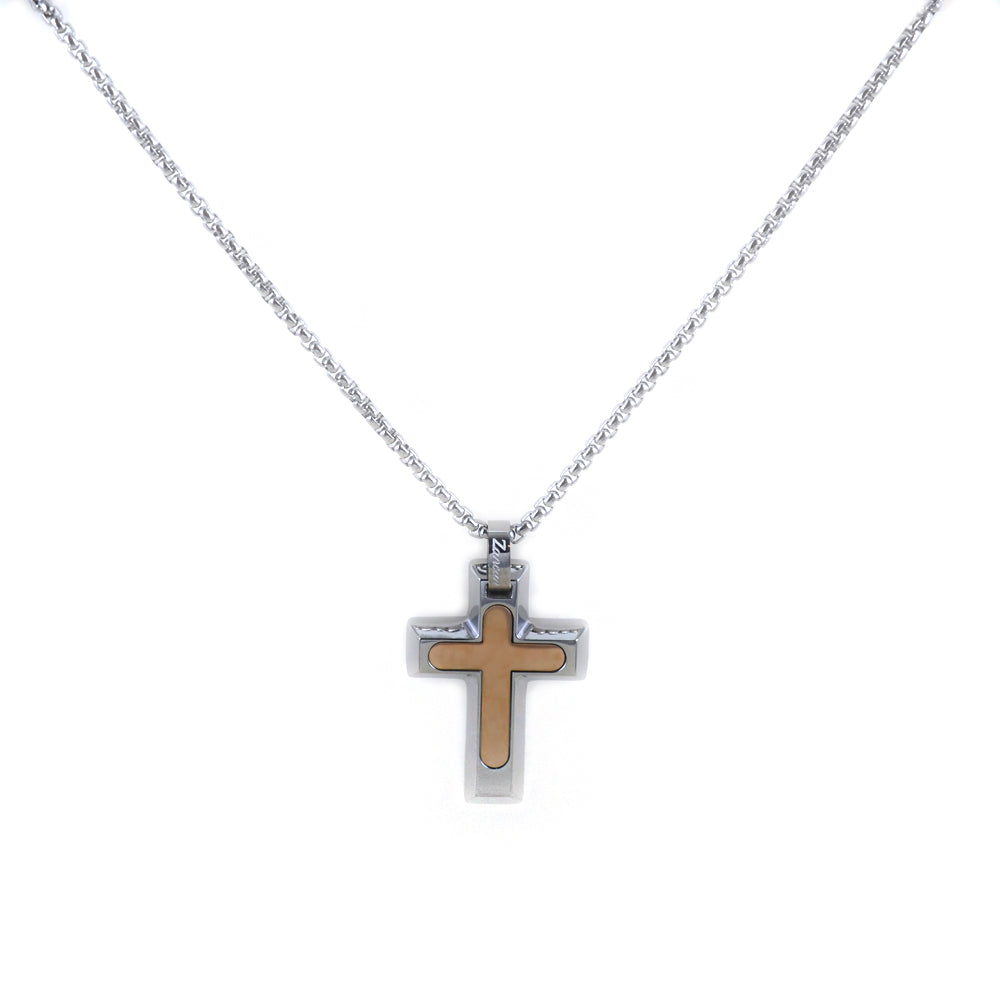 Zancan Stainless Steel Necklace with Cross Pendant | Zancan | Luby 